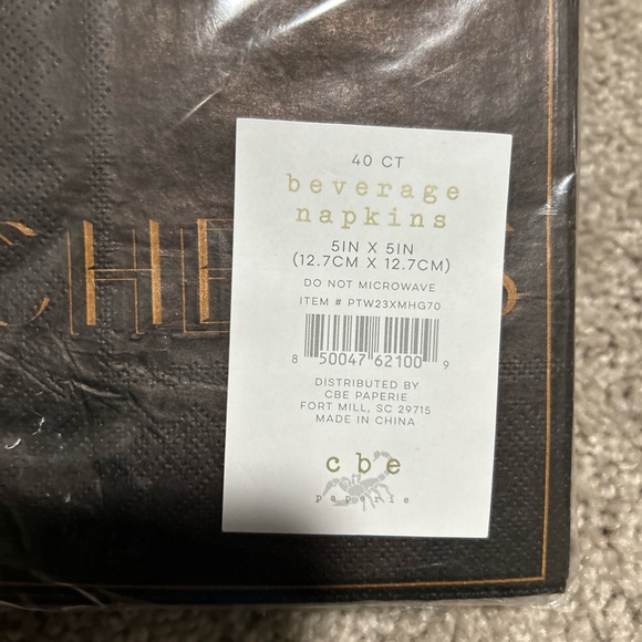 CBE 40ct Beverage Napkin CHEERS 5’x5’ - Picture 2 of 2